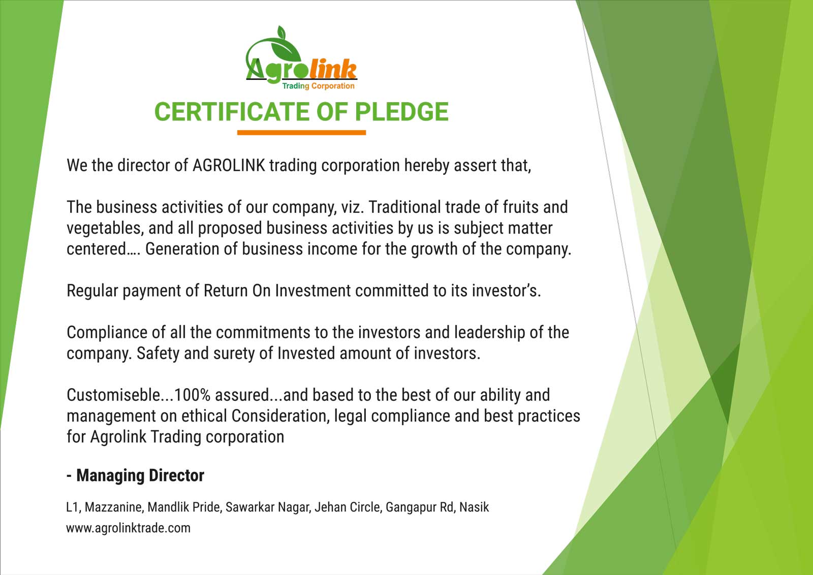 Director;s Pledge